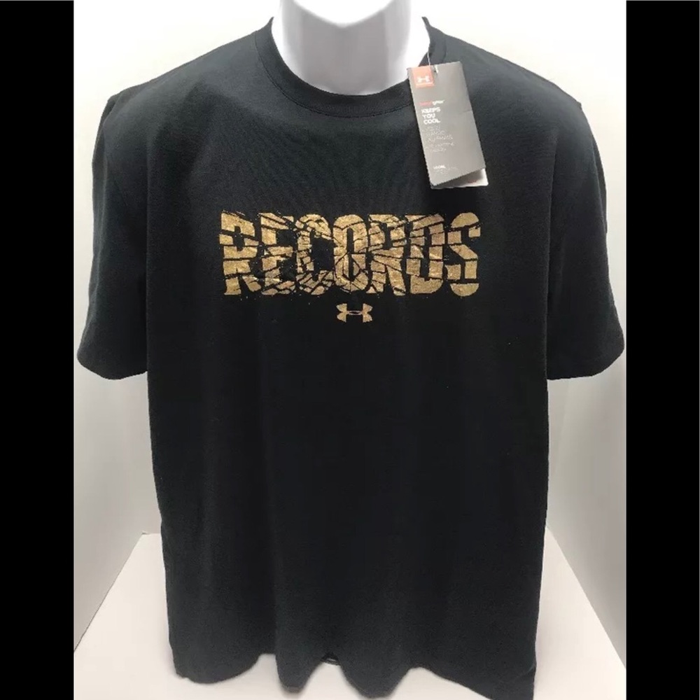 Under Armour Mens Shirt Large Black/Gold NWT